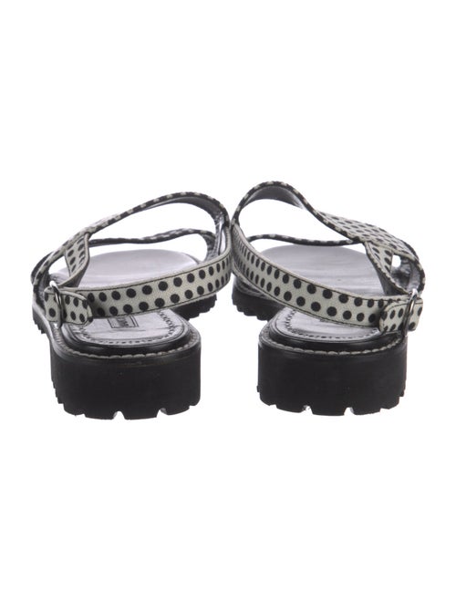 Manolo Blahnik Polka Dot Print Slingback Sandals