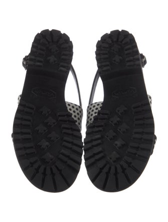 Manolo Blahnik Polka Dot Print Slingback Sandals