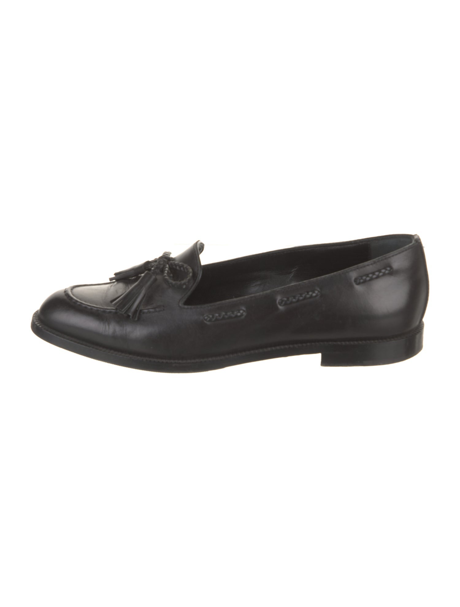 Manolo Blahnik Leather Bow Accents Loafers