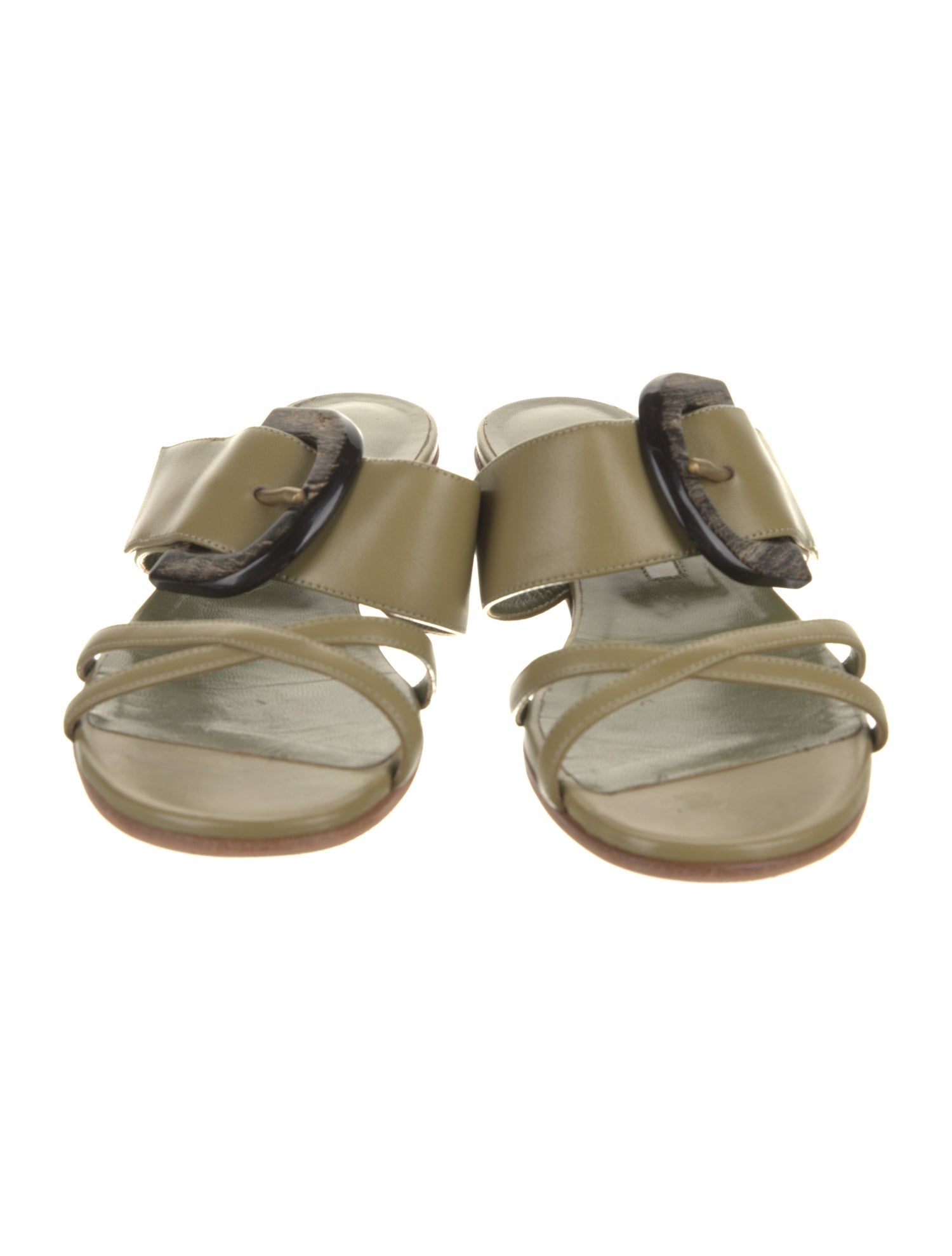 Manolo Blahnik Leather Slingback Sandals