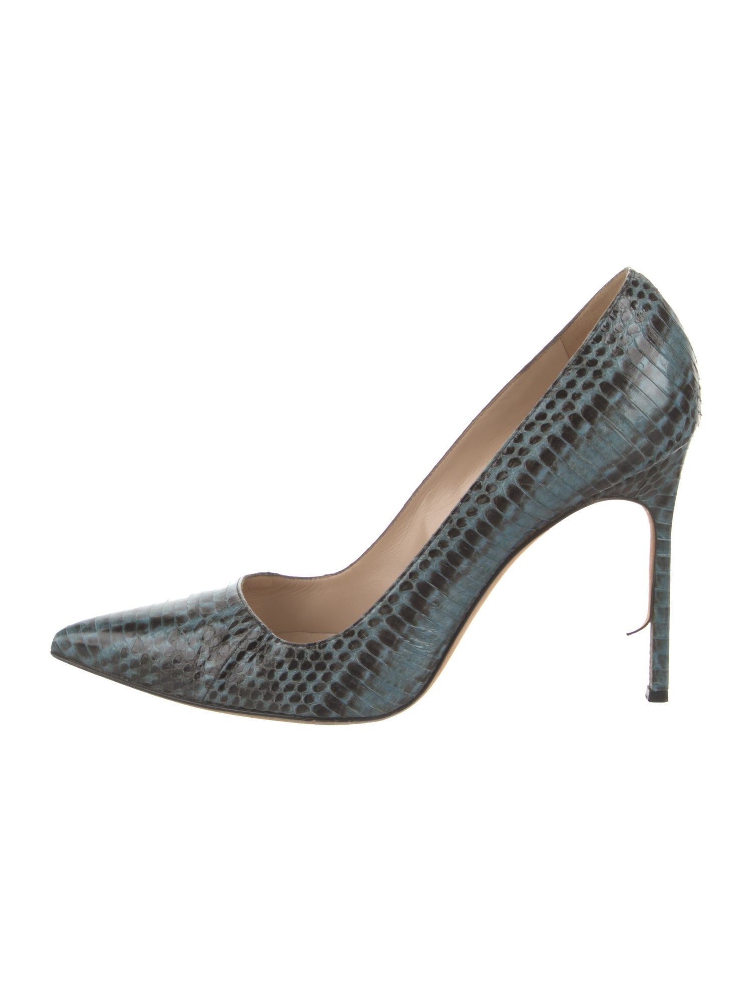Manolo Blahnik Snakeskin Animal Print Pumps