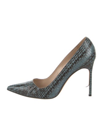 Manolo Blahnik Snakeskin Animal Print Pumps