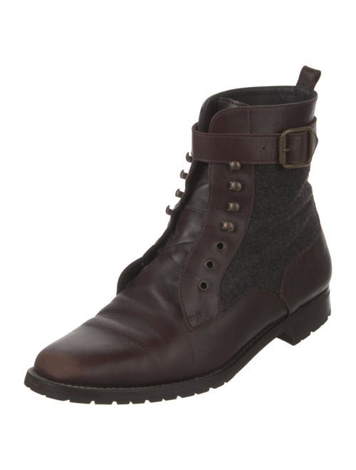 Manolo Blahnik Leather Combat Boots