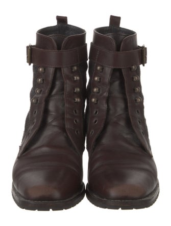 Manolo Blahnik Leather Combat Boots