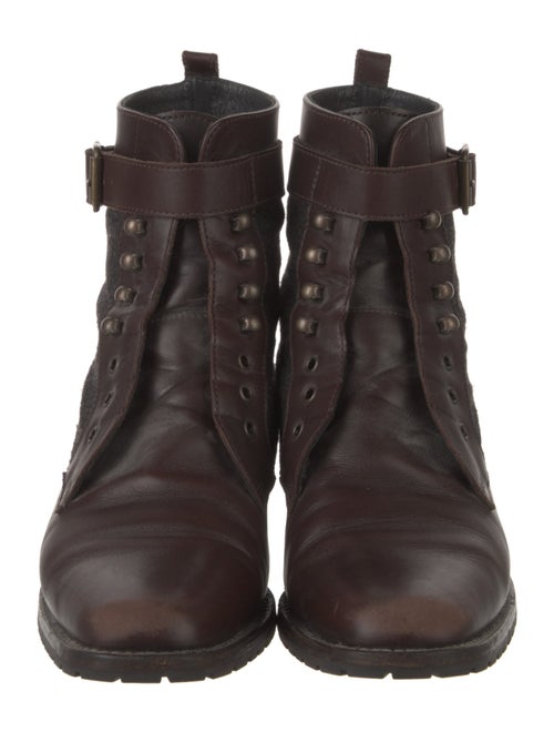 Manolo Blahnik Leather Combat Boots