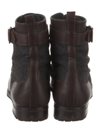 Manolo Blahnik Leather Combat Boots