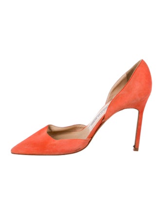 Manolo Blahnik Suede D'Orsay Pumps