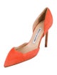 Manolo Blahnik Suede D'Orsay Pumps