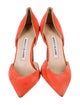 Manolo Blahnik Suede D'Orsay Pumps