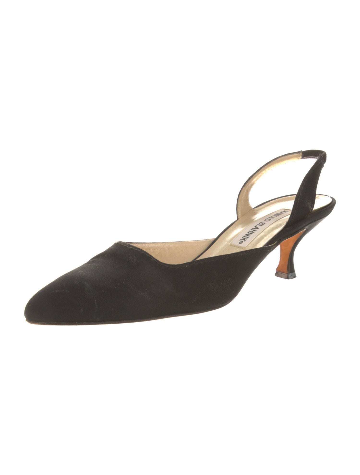 Manolo Blahnik Carolyne Satin Slingback Pumps