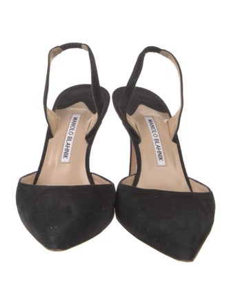 Manolo Blahnik Suede Slingback Pumps