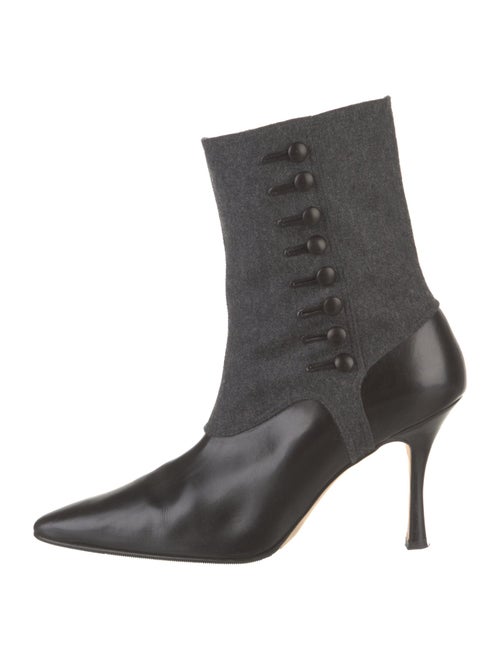 Manolo Blahnik Leather Sock Boots