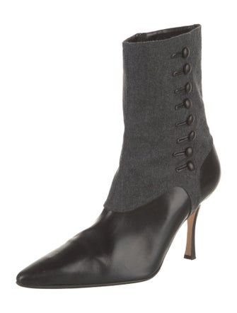 Manolo Blahnik Leather Sock Boots