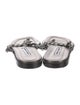 Manolo Blahnik Leather Chain-Link Accents Slides