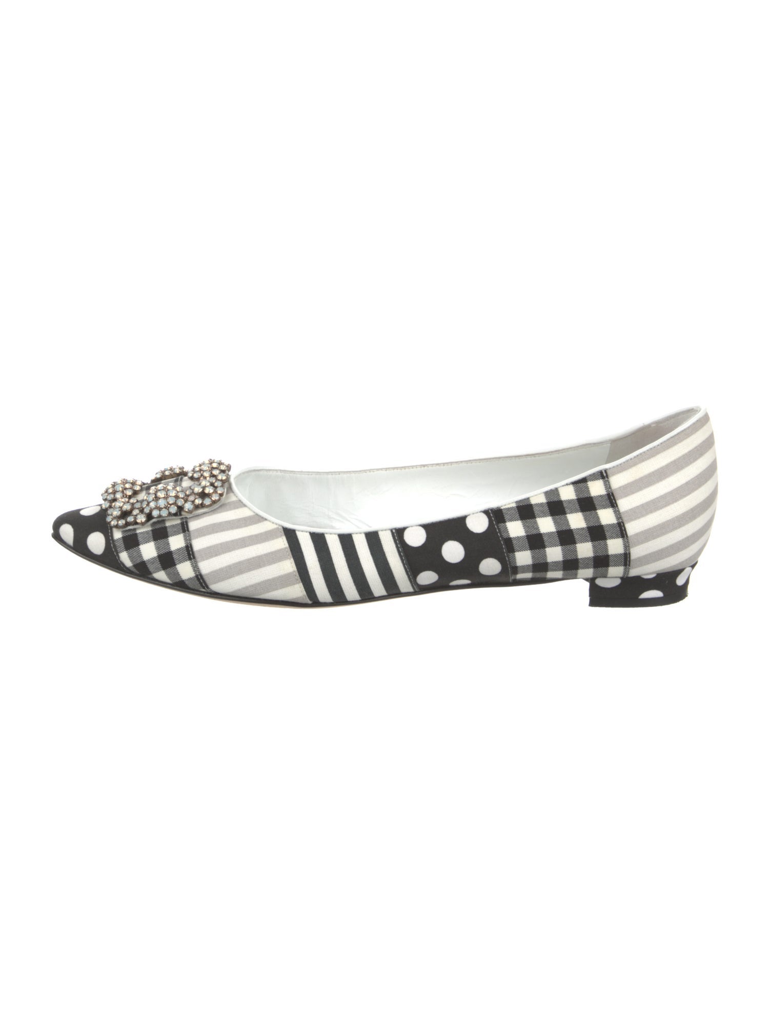 Manolo Blahnik Printed Crystal Embellishments Flats
