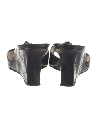 Manolo Blahnik Patent Leather Slides