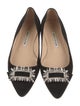 Manolo Blahnik Satin Crystal Embellishments Ballet Flats