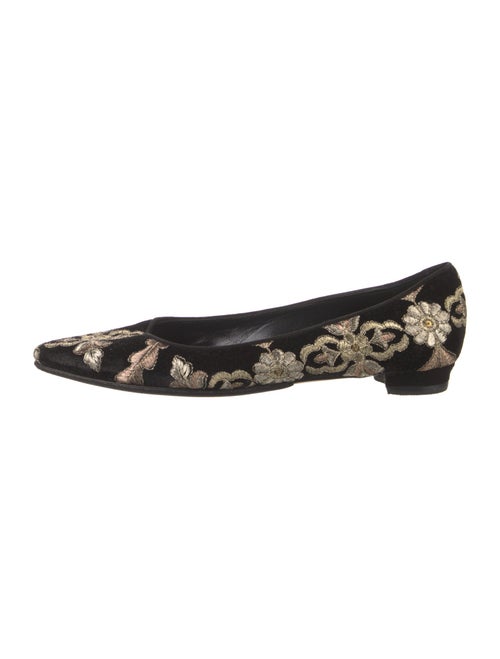 Manolo Blahnik Velvet Printed Flats