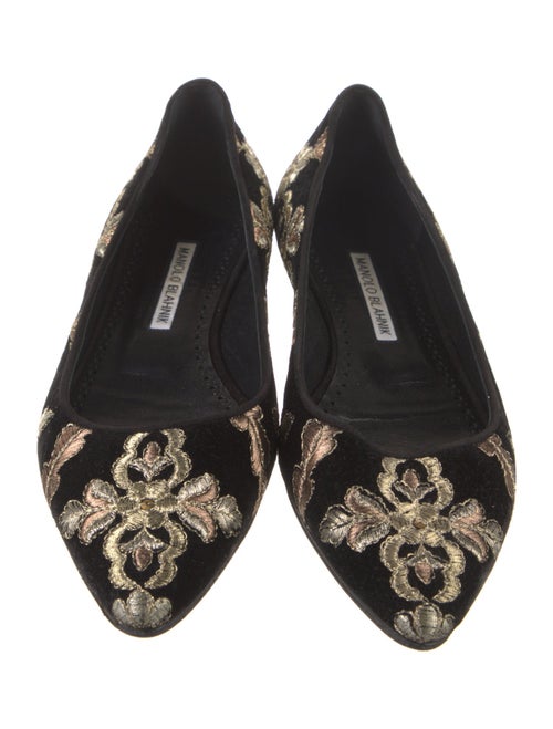 Manolo Blahnik Velvet Printed Flats