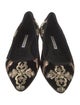 Manolo Blahnik Velvet Printed Flats