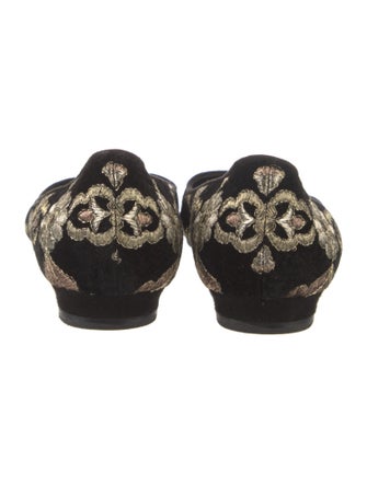 Manolo Blahnik Velvet Printed Flats