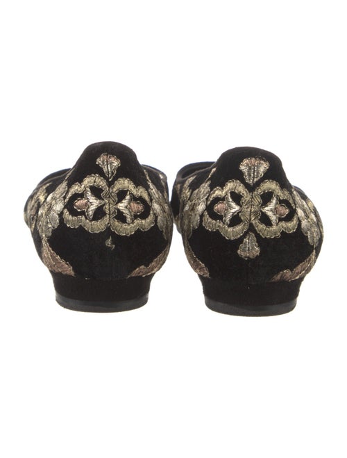 Manolo Blahnik Velvet Printed Flats