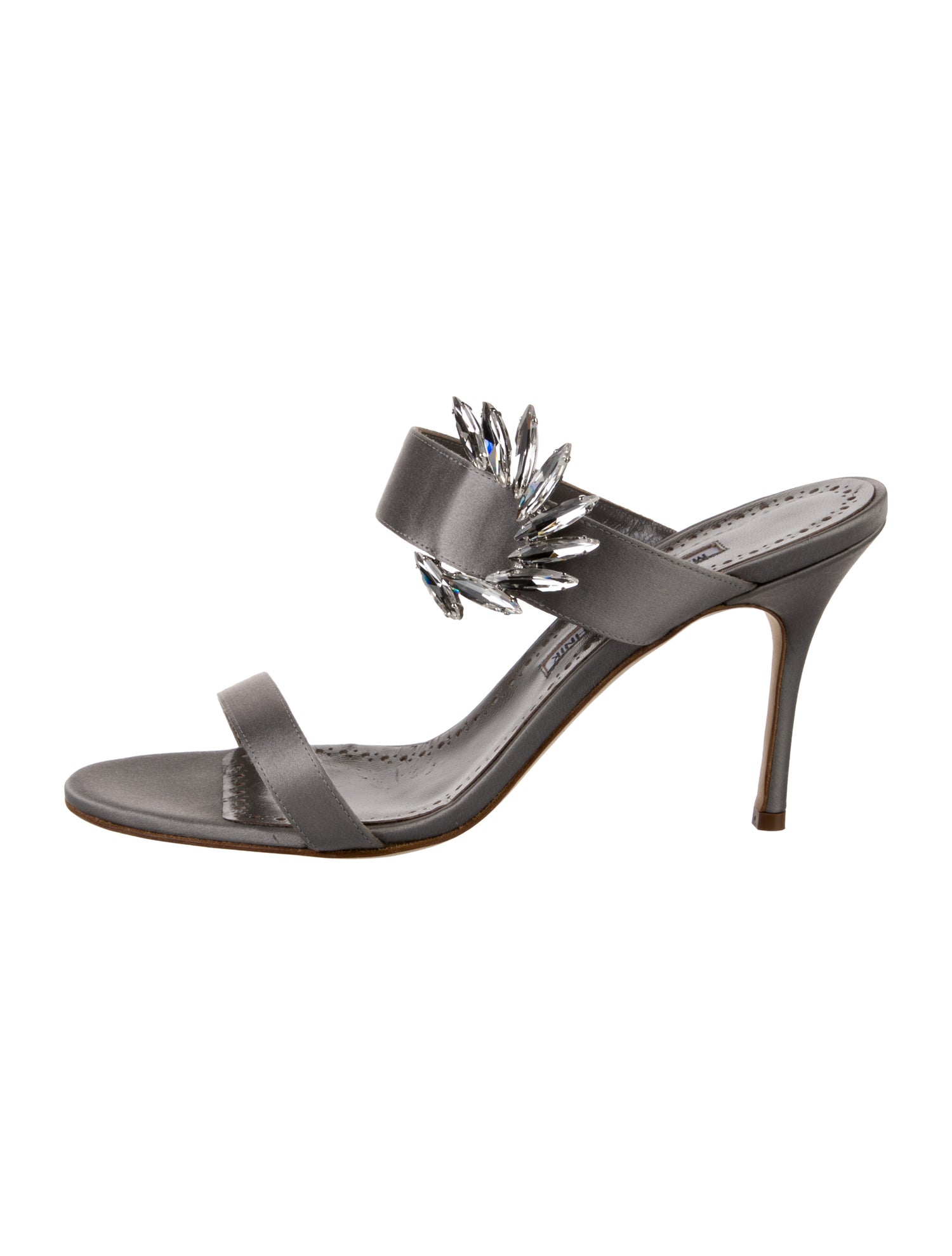 Manolo Blahnik Lurum Satin Slides