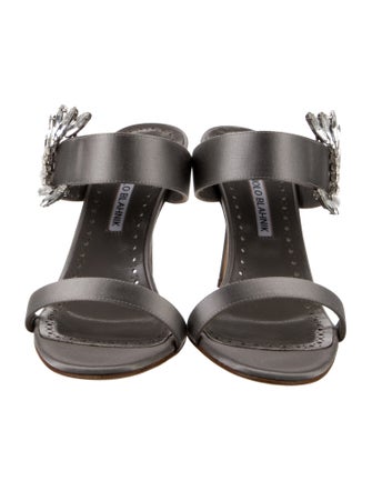Manolo Blahnik Lurum Satin Slides