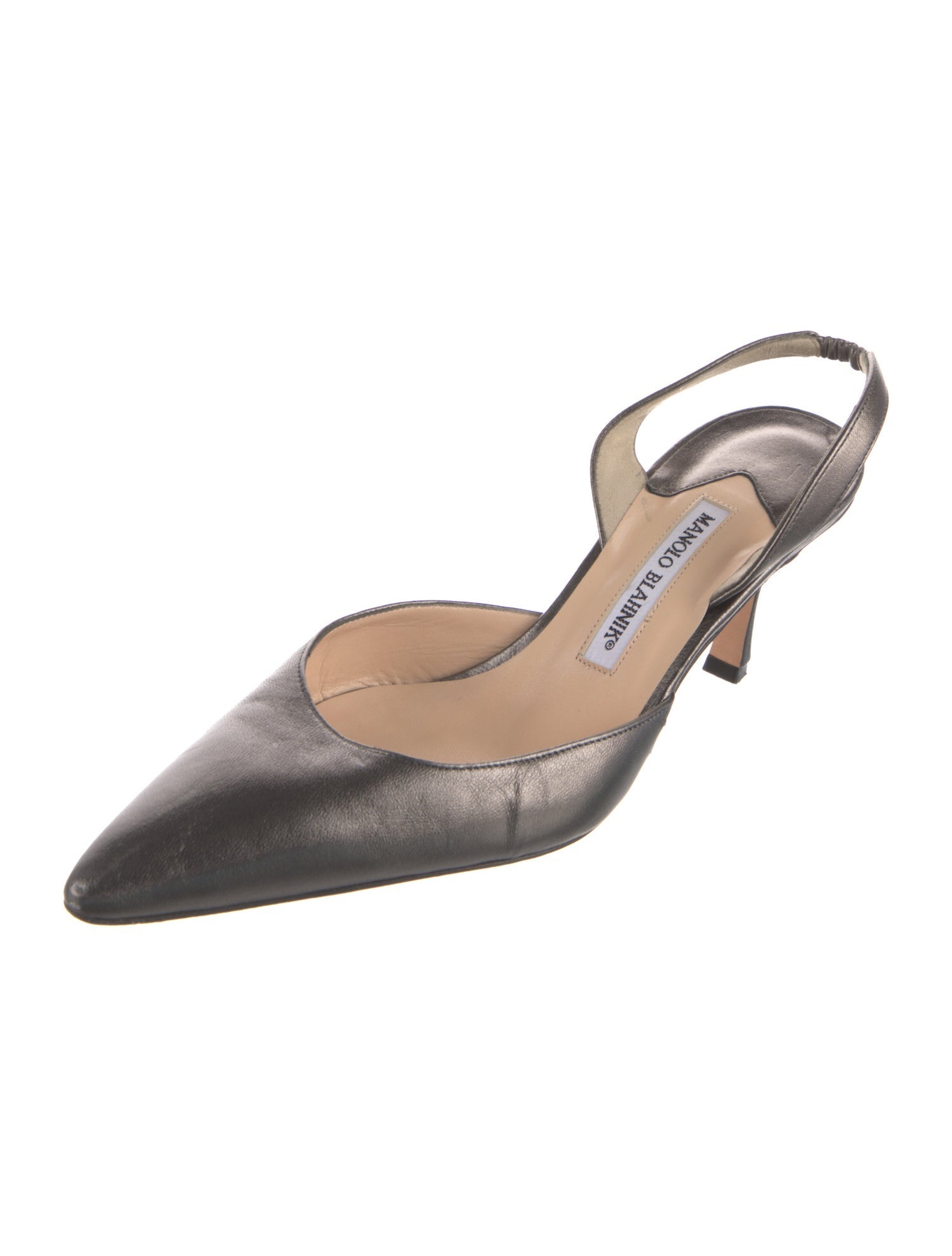 Manolo Blahnik Carolyne Leather Slingback Pumps