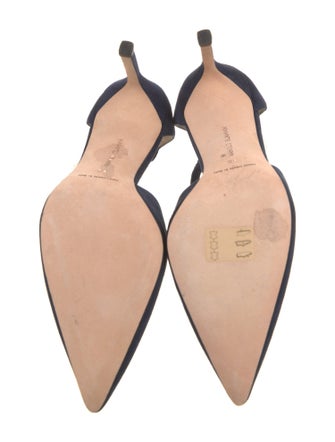 Manolo Blahnik Umice Suede T-Strap Pumps