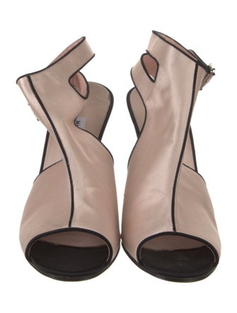 Manolo Blahnik Silk Leather Trim Embellishment Sandals