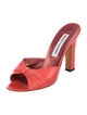 Manolo Blahnik Red Leather Slides