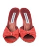 Manolo Blahnik Red Leather Slides