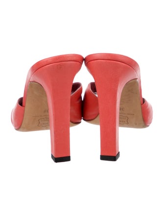 Manolo Blahnik Red Leather Slides