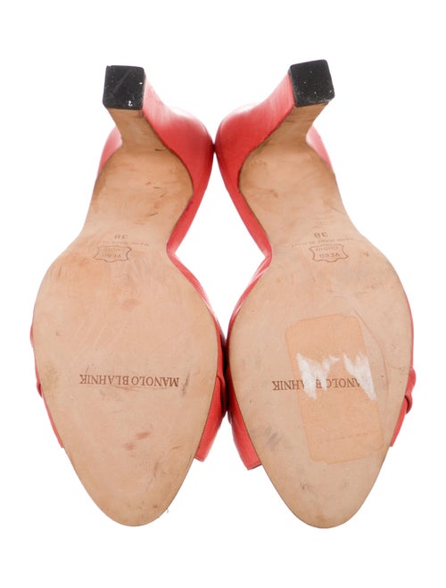 Manolo Blahnik Red Leather Slides