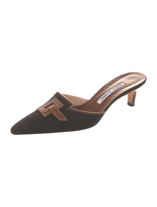 Manolo Blahnik Maysale Canvas Mules