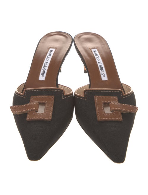 Manolo Blahnik Maysale Canvas Mules