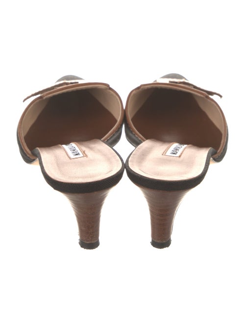 Manolo Blahnik Maysale Canvas Mules