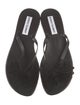 Manolo Blahnik Leather Bow Accents Slides