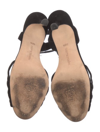 Manolo Blahnik Suede T-Strap Sandals