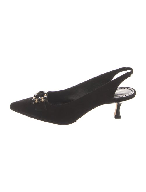 Manolo Blahnik Canvas Slingback Pumps