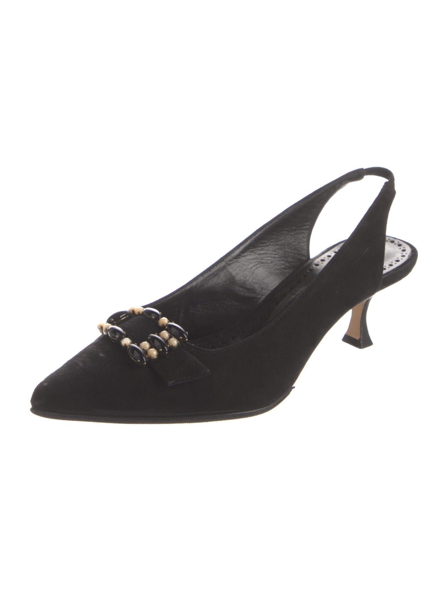 Manolo Blahnik Canvas Slingback Pumps