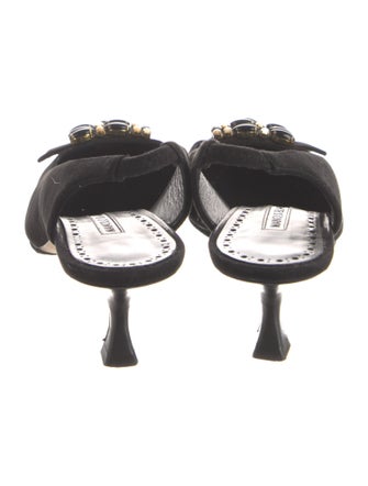 Manolo Blahnik Canvas Slingback Pumps