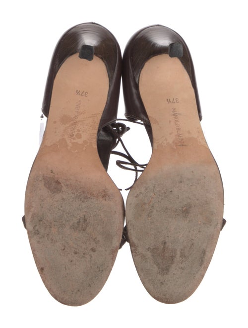 Manolo Blahnik Leather T-Strap Sandals