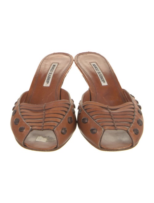 Manolo Blahnik Leather Slides