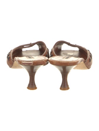 Manolo Blahnik Leather Slides