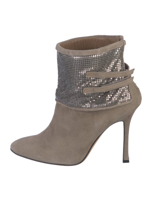Manolo Blahnik Suede Sequin Embellishments Boots