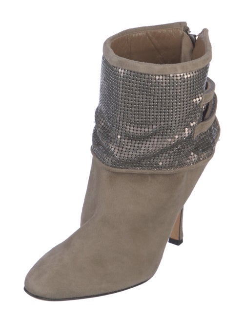 Manolo Blahnik Suede Sequin Embellishments Boots