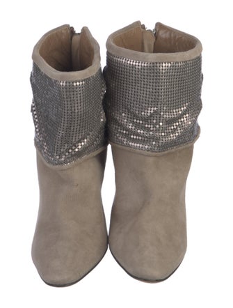 Manolo Blahnik Suede Sequin Embellishments Boots