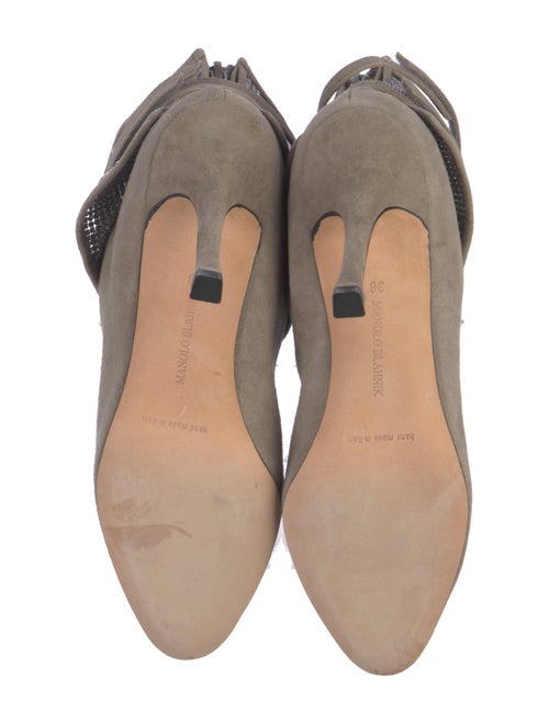 Manolo Blahnik Suede Sequin Embellishments Boots